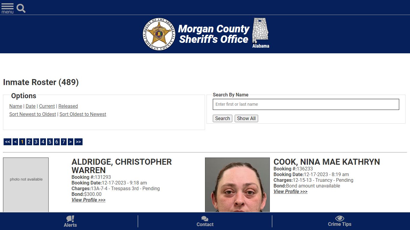 Inmate Roster (482) - Morgan County Sheriff, Al